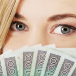 Woman with polish money